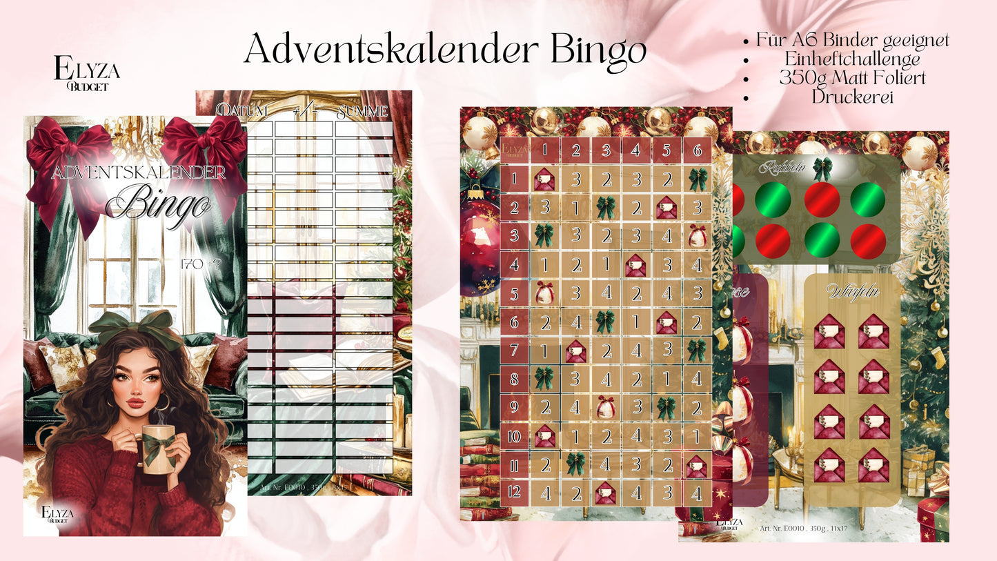 Adventskalender Bingo – Einheft-Challenge für deinen A6 Binder
