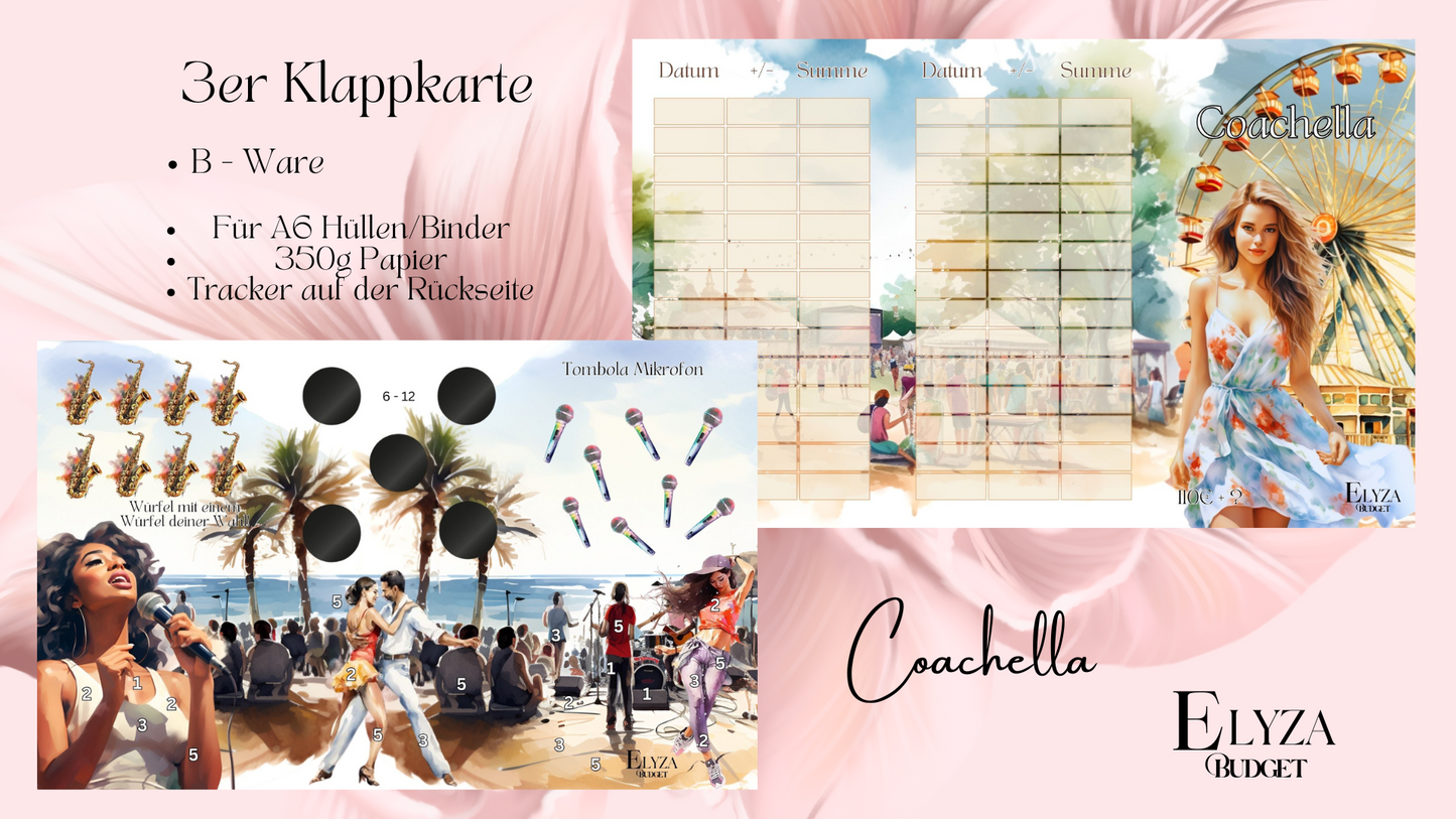 Dreier Klappkarte Coachella als B - Ware