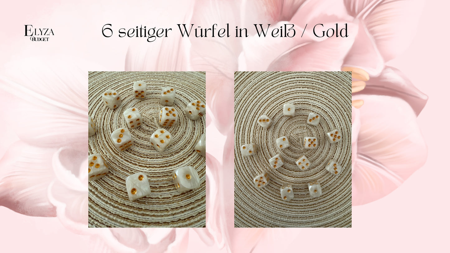 Gold-Weißer Würfel – Für deine Spar-Challenges