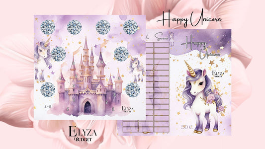 Zweier Klappkarte Happy Unicorn