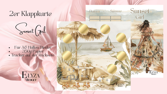 Zweier Klappkarte Sunset Girl