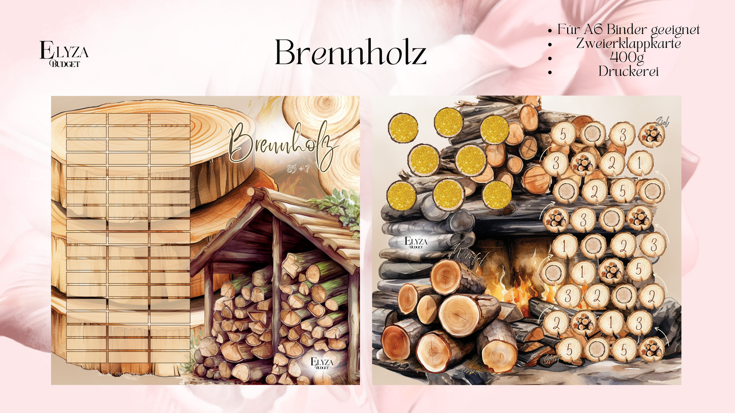 Zweier Klappkarte Brennholz
