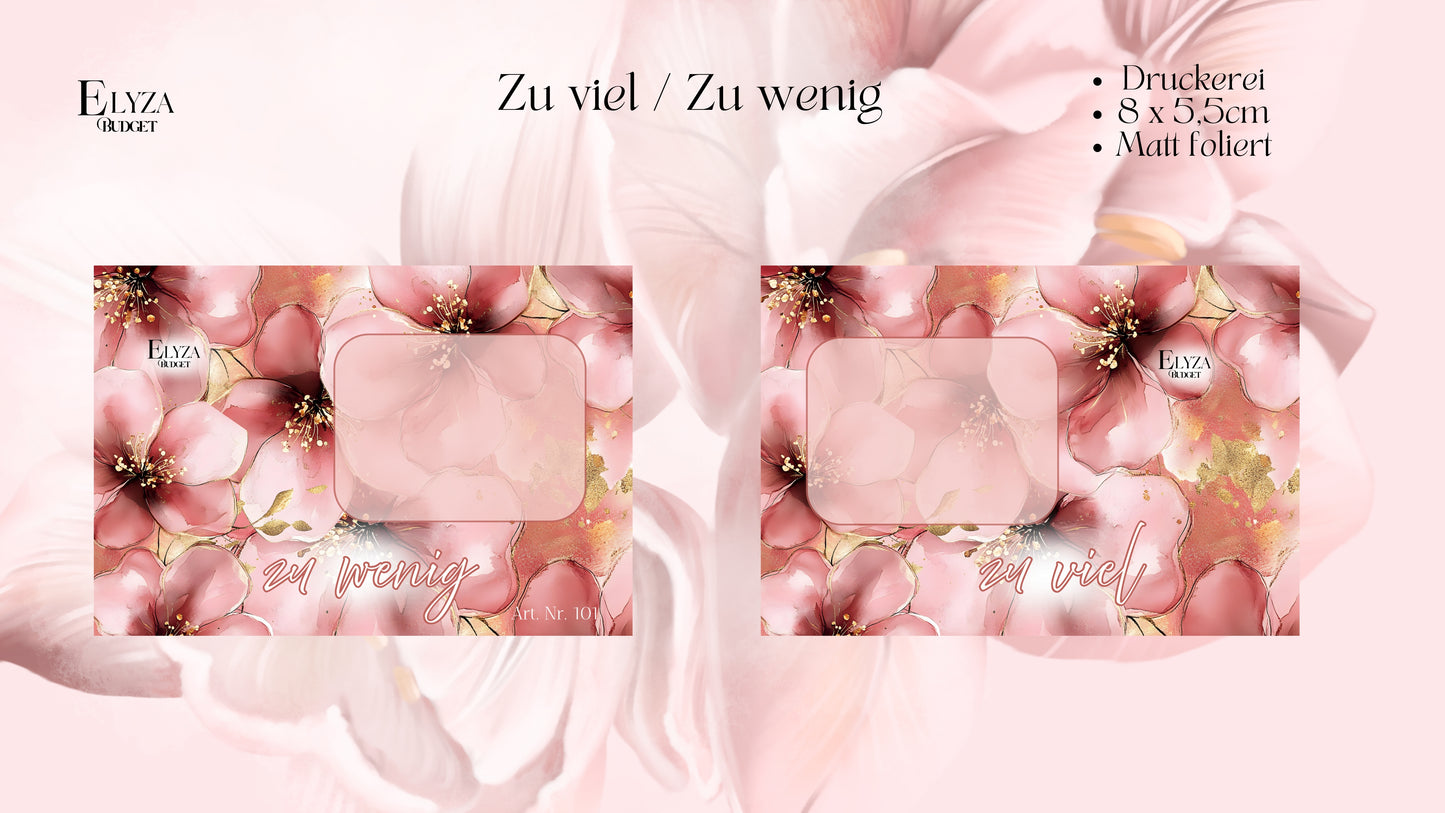 Zu viel / zu wenig Kärtchen matt foliert